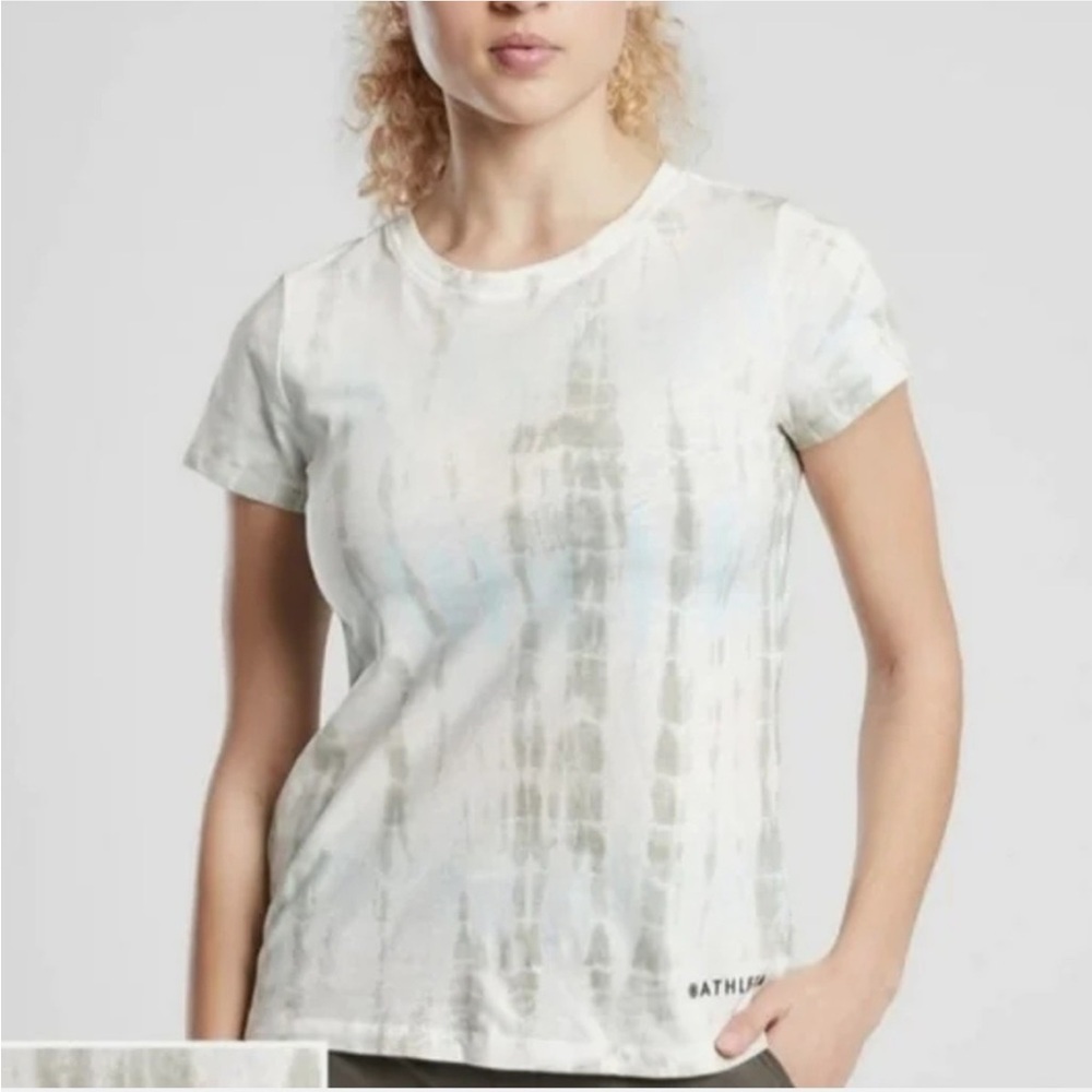 ATHLETA Kaigentle Blue Organic Cotton Tshirt Crewneck Sz M Style 657791